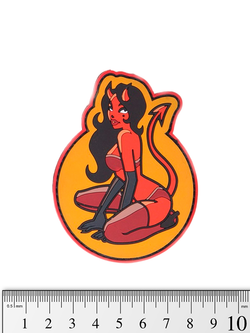 Шеврон Devil Girl PVC. Красный