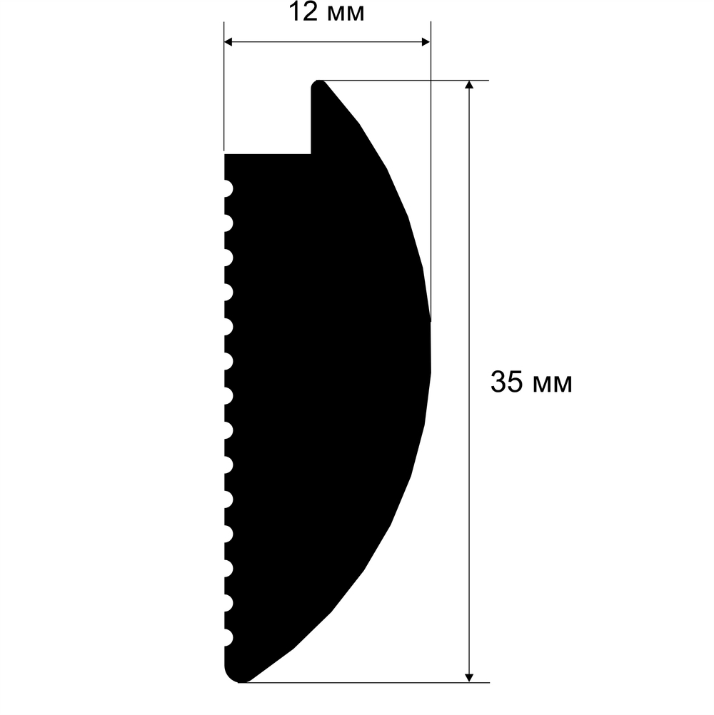 Cosca Decor. Молдинг финишный MF006, 35х12x2800мм, Экополимер
