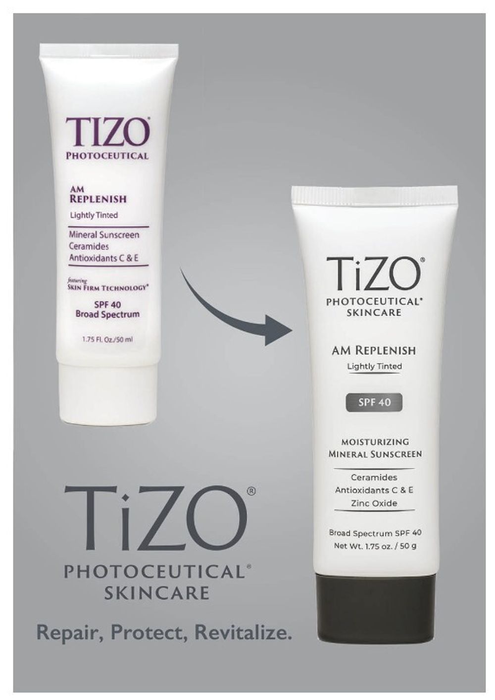 TiZO Дневной питательный крем TiZO Photoceutical AM Replenish SPF-40 Lightly Tinted (с тоном) 50 мл