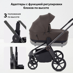Детская коляска Rant Flex Therm Soft 3 в 1 с автокреслом Evomax Grey Shine Brown