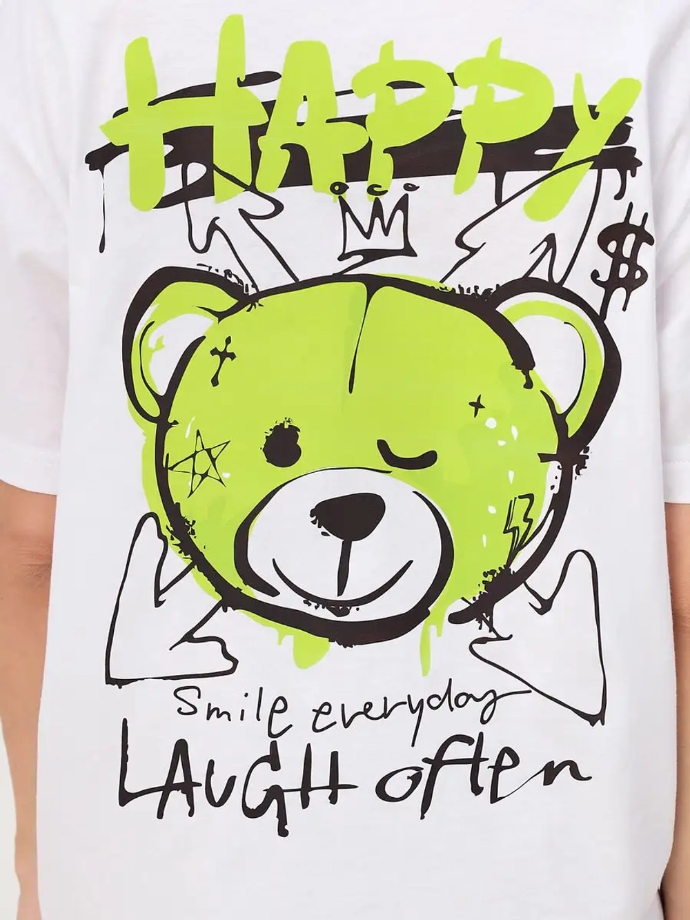 Футболка оверсайз свободная с принтом на спине