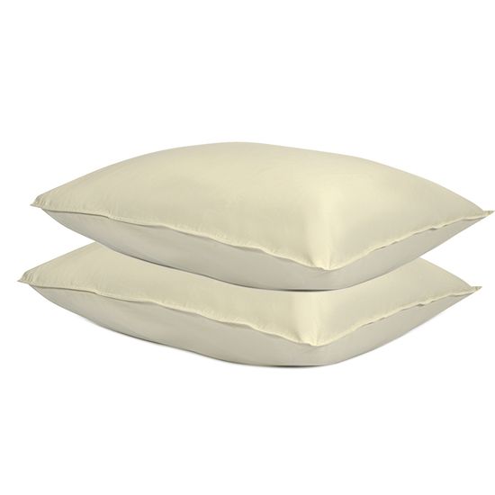 Набор из двух наволочек из сатина серо-бежевого цвета с брашинг-эффектом из коллекции essential, 50х70 см