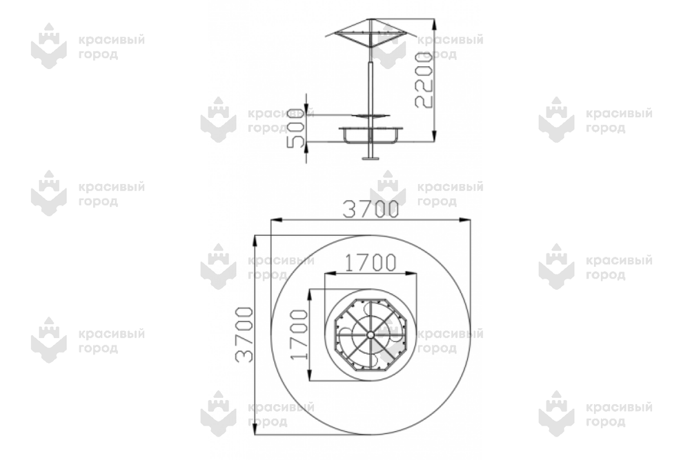 Столик с навесом Грибок