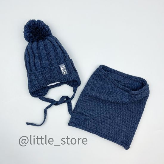 Шапка демисезонная, со снудом "Boys rule" джинс