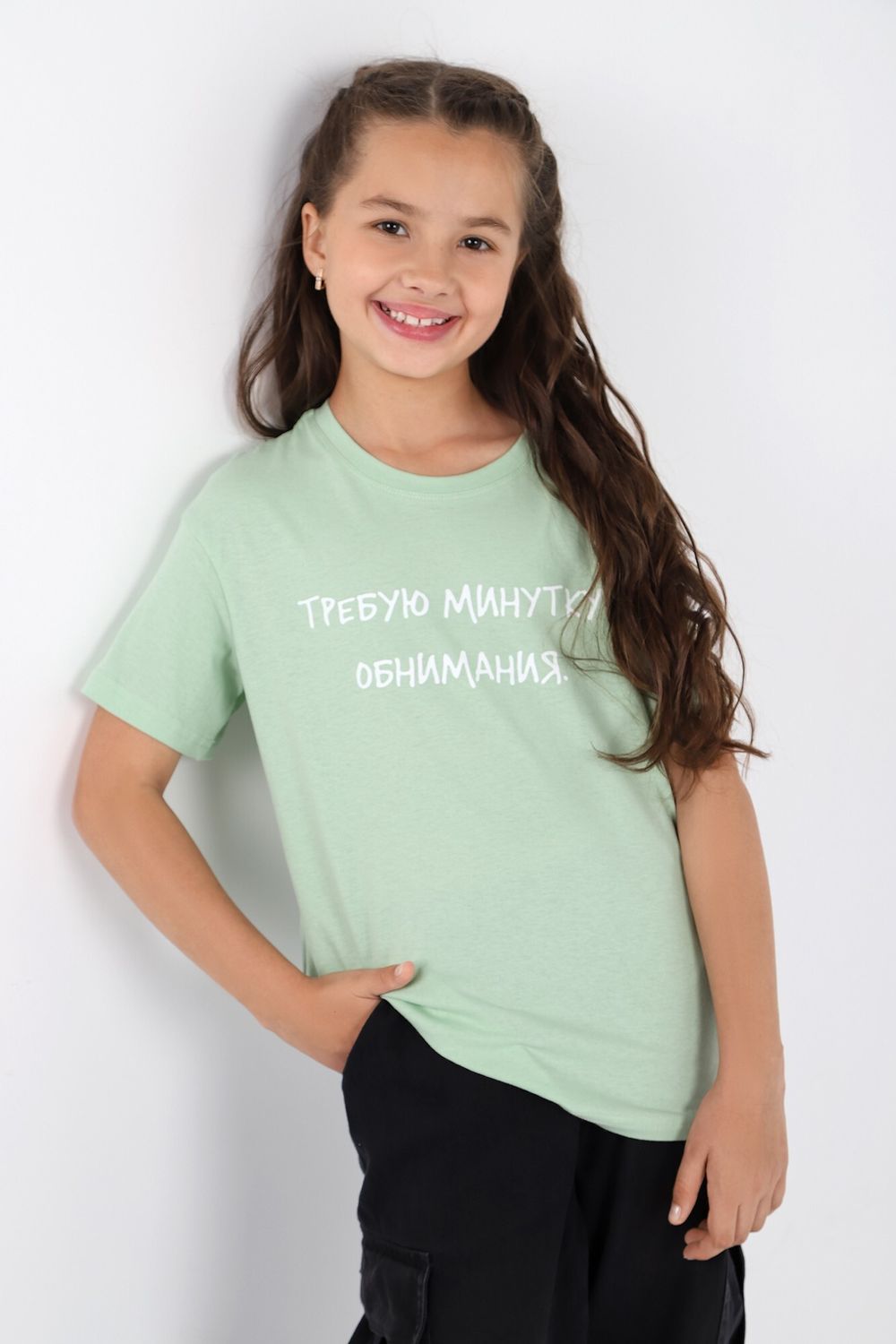 Фуфайка (футболка) для девочки Кэш-1 Виотекс ЗЕЛЁНЫЙ