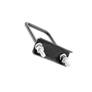 ХОМУТ 40х40 мм серый 7024 СКОБА крепежная для забора / крепление сетки к столбам заборным