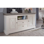 Комод «Форест» 2 двери 2 ящика белый воск/антрацит