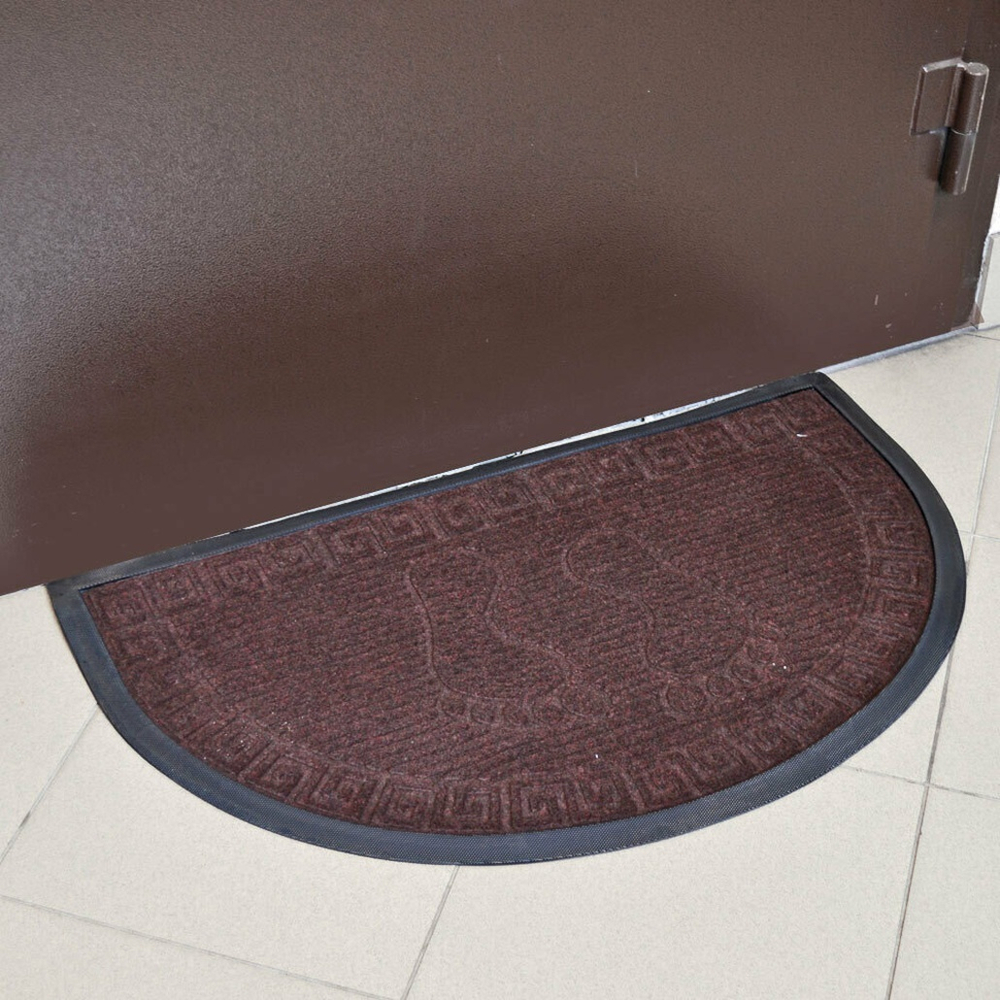 Коврик 45*75см придверный УЮТ Классик полукруглый, коричневый