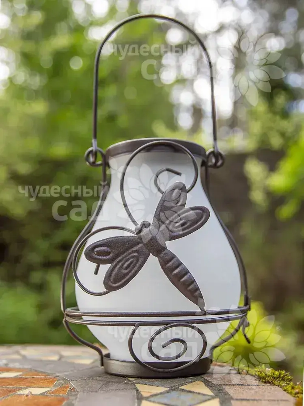 Комплект фонарь садовый "Стрекоза" и крюк для подвешивания на солнечной батарее ЧУДЕСНЫЙ САД