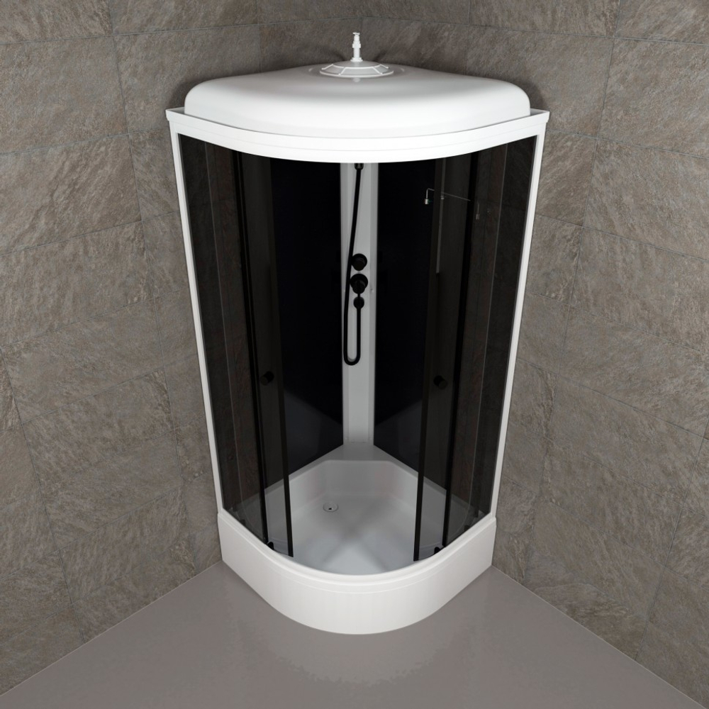 Душевая Кабина Грэй-Блэк 90*90 В