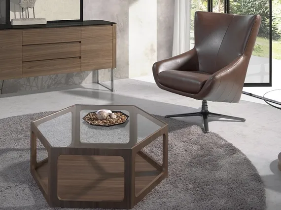 Крутящееся кресло Angel Cerda 5044, коричневая кожа