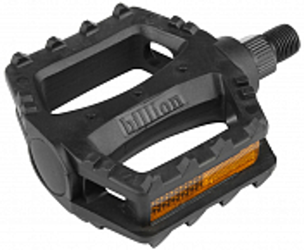 Педали LU-968 WELLGO, ось 1/2" со светоотражателями, пластиковые чёрные