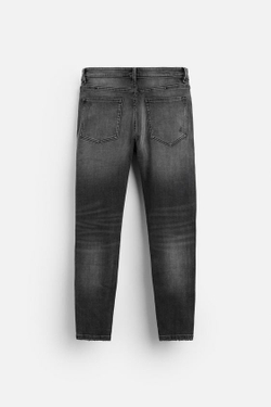 ZARA ДЖИНСЫ SKINNY FIT С РАЗРЕЗАМИ, УГОЛЬНЫЙ