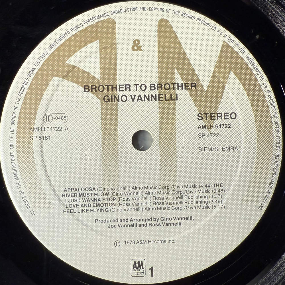 Gino Vannelli ‎– Brother To Brother (Голландия 1978г.)