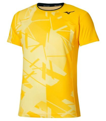 Мужская теннисная футболка Mizuno Daybreakers Shadow Graphic - vibrant yellow