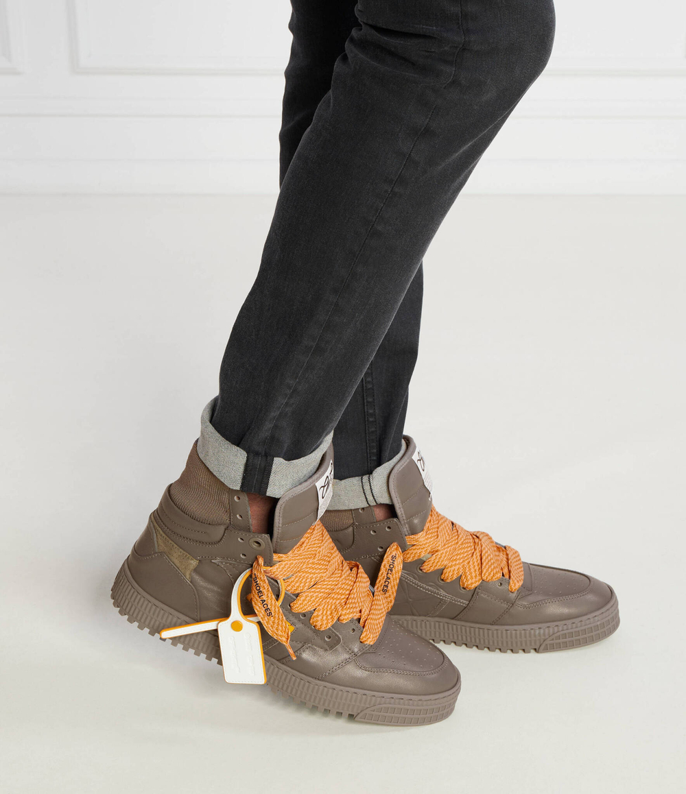 Кожаные кроссовки OFF-WHITE - графитовый(OMIA065S 24LEA004)