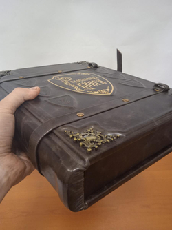 Большая семейная родословная книга "Элитная", обложка из натуральной кожи с бронзовыми уголками