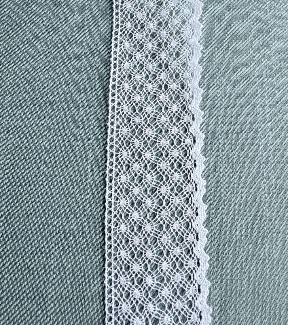 Кружево натуральное однотонное 100% хлопок ш-5см Греция