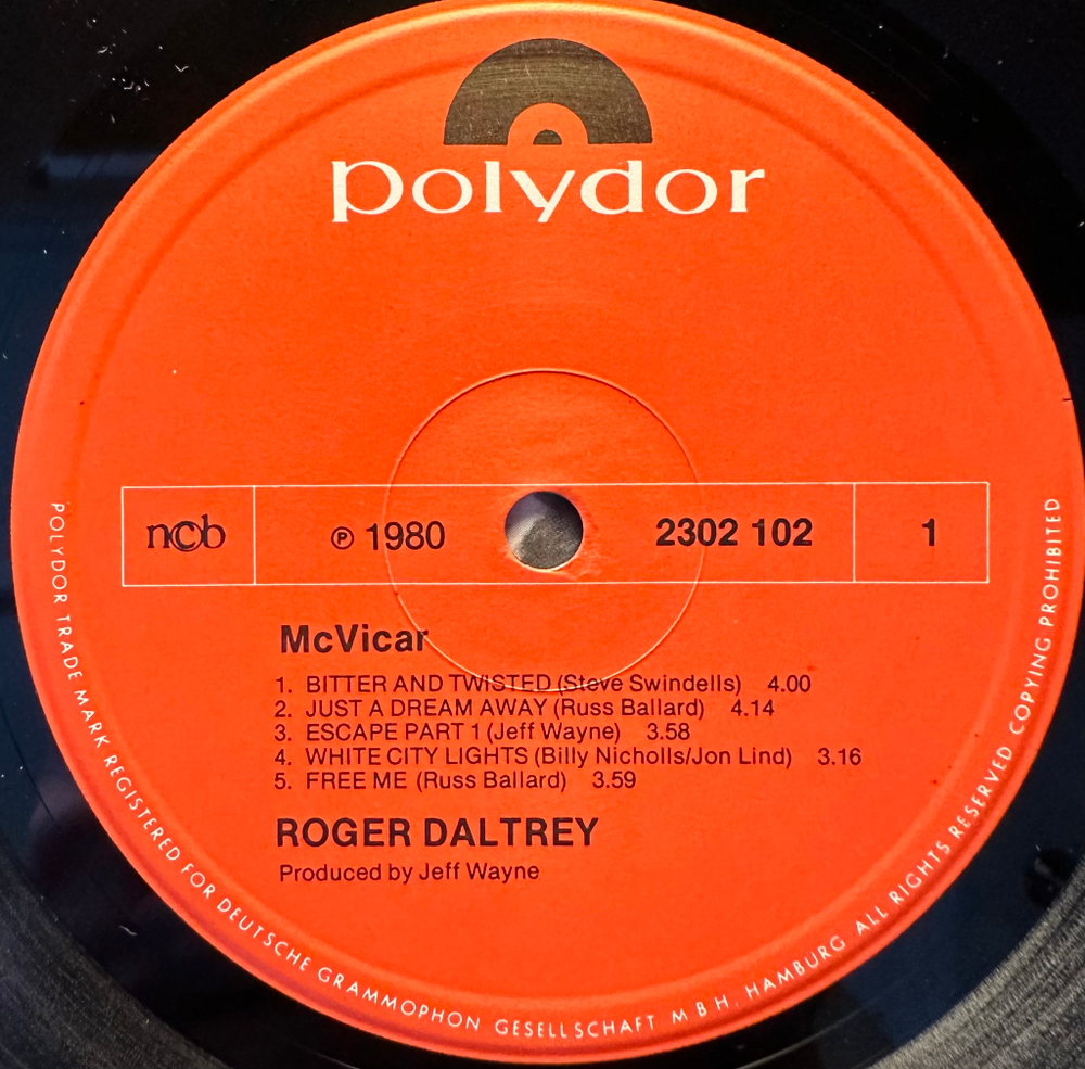 Roger Daltrey - McVicar (Скандинавия 1980г.)