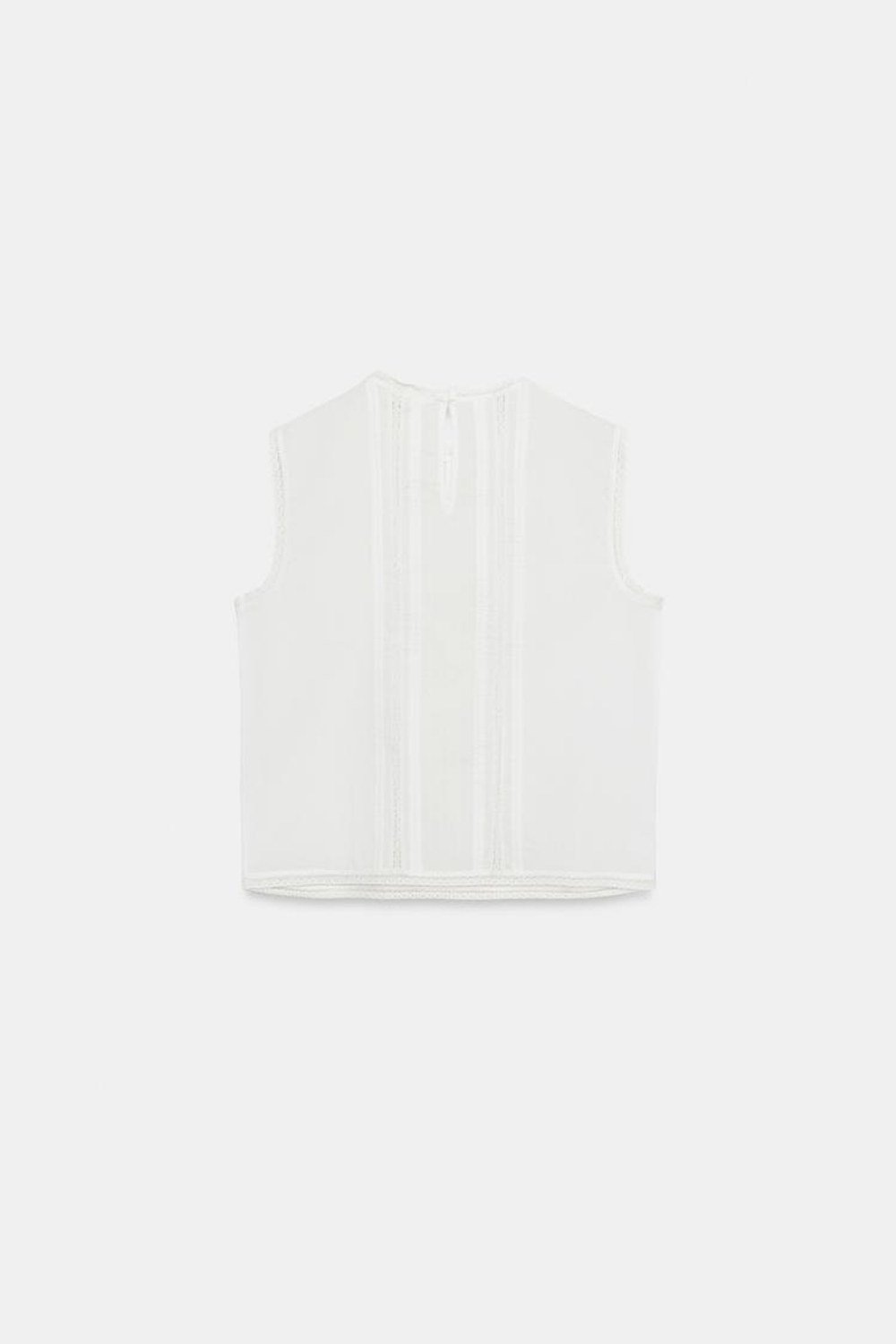 ZARA БЛУЗА С ВЫШИВКОЙ В РОМАНТИЧЕСКОМ СТИЛЕ — ZW COLLECTION, БЕЛЫЙ