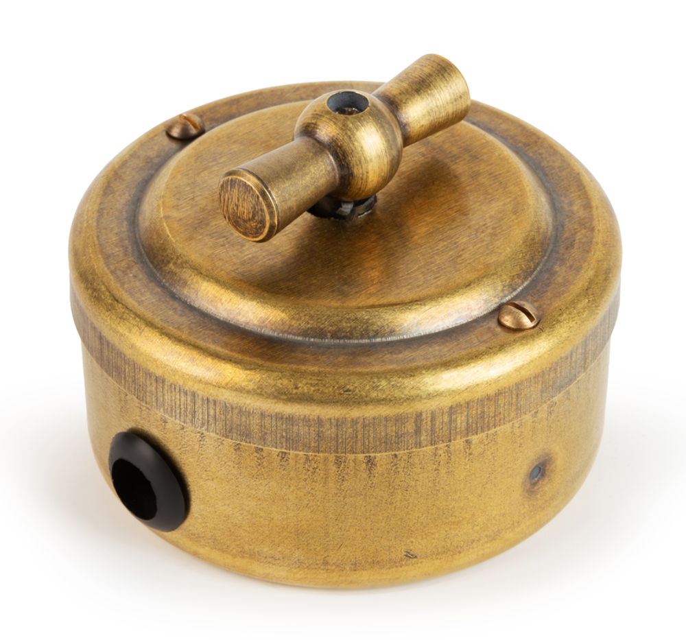 Переключатель ретро поворотный 1 кл. "Бронза" VINTAGE-BRASS 30101-1 / 1 Группа света, проходной
