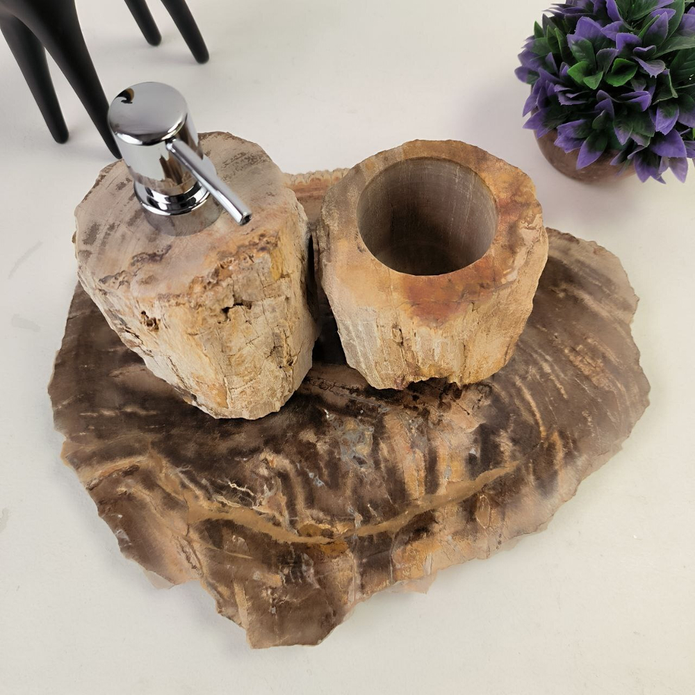 Набор из окаменелого дерева 3 предм Fossil Set NF-62865 поднос 30см*40см