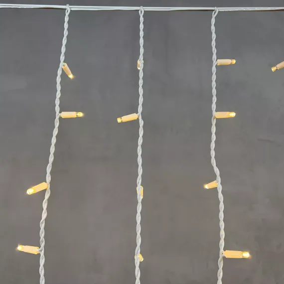 Светодиодная бахрома с колпачком 3,2*0,9 м., 168 теплых белых LED ламп, каучуковый белый провод, LTC (LL168-8-2WW)