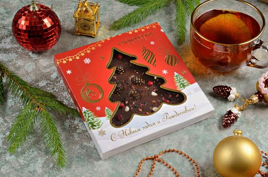 Шоколад темный с украшением "Таежный подарок" 150 г