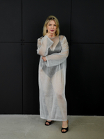 Платье из сетки в серебре оверсайз