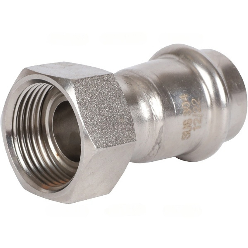 ROMMER Переходник с накидкой гайкой 22x3/4" из нержавеющей стали прессовой