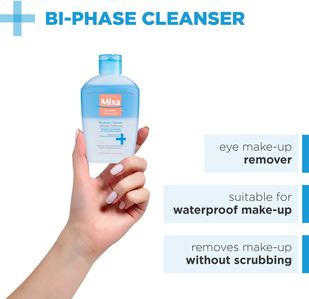 MIXA Optimal Tolerance - двухкомпонентное средство для снятия макияжа с глаз /   125  ml  / GTIN 3600550305036