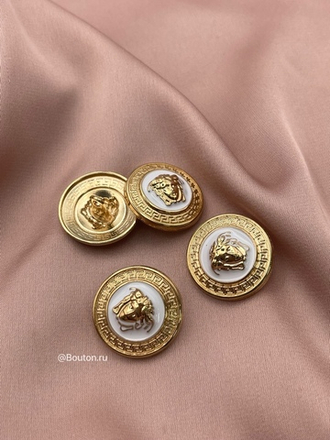 Пуговицы Верс. золото с белой эмалью (скидка)