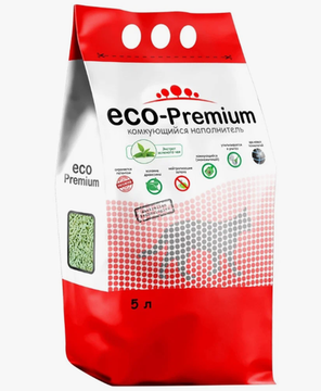 Эко Премиум комкующийся древесный наполнитель с экстрактом зелёного чая