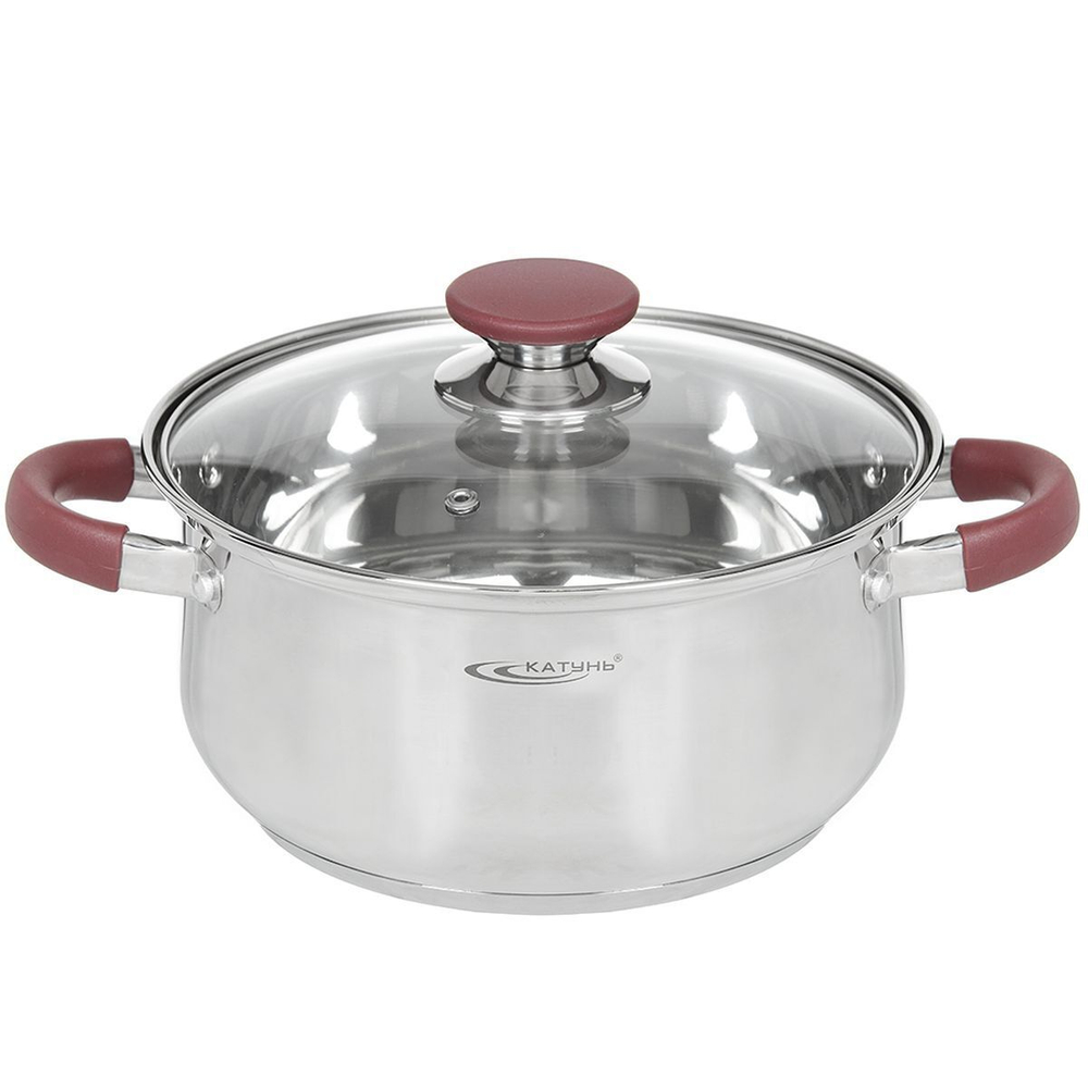 Кастрюля нерж, 4 л, с крыш, Катунь, Берта, КТ15-D-22, индукц