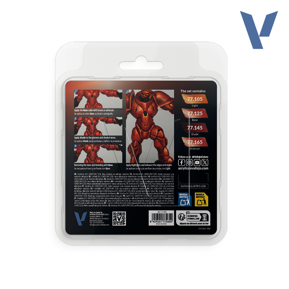 Vallejo True Metallic Metal - набор Forged Red