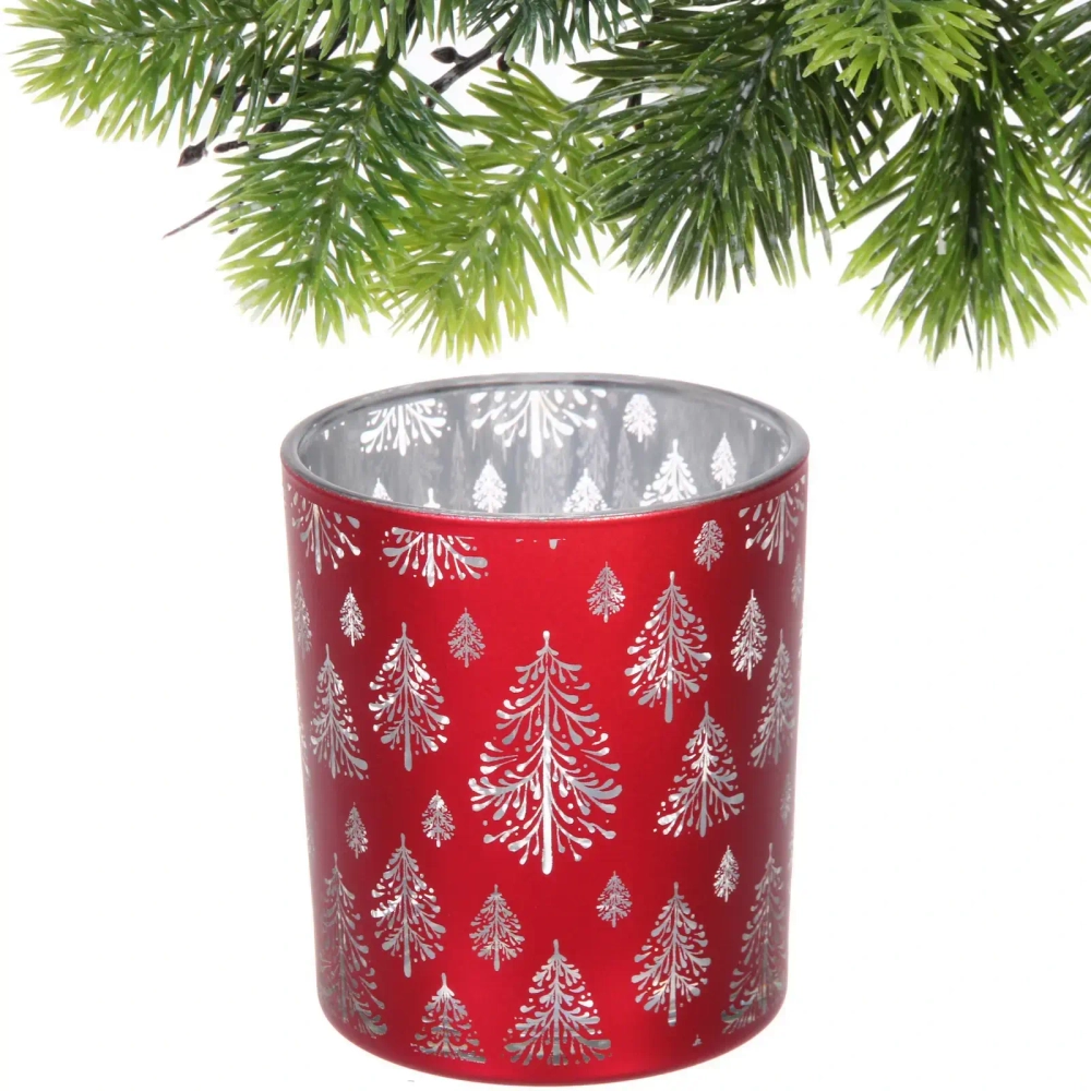 Подсвечник «Сказочная метель» 8,5*10 см, Красный