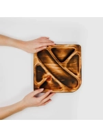 Деревянная менажница для подачи блюд из кедра