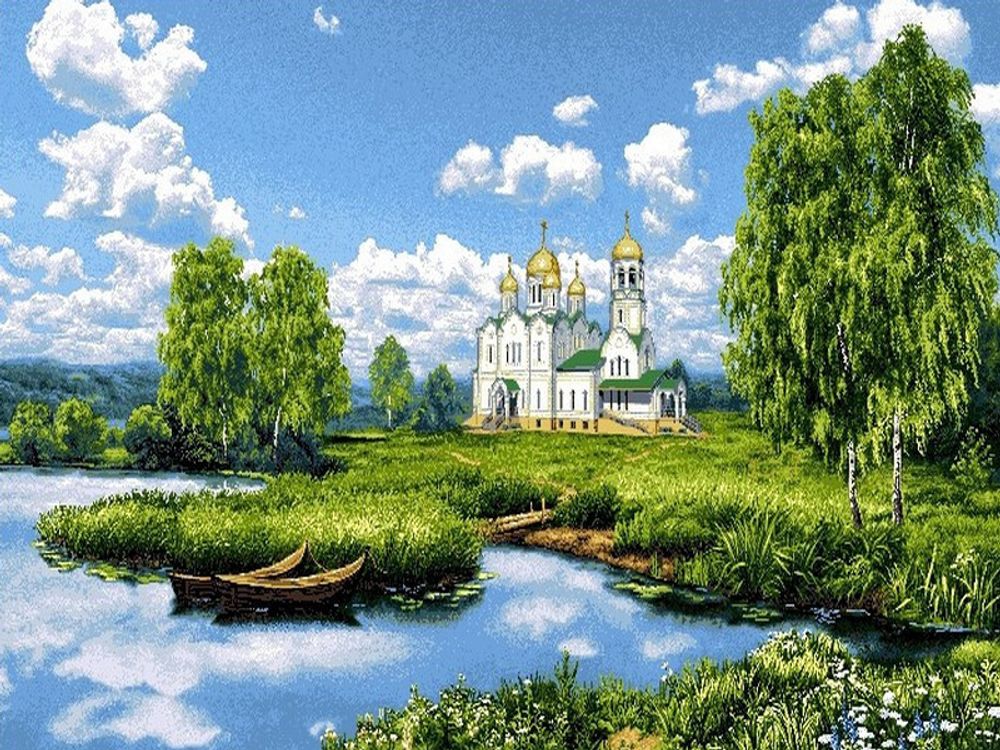 Гобеленовая картина &quot;D. СВЯТОЕ МЕСТО&quot; в багетной раме, Россия.