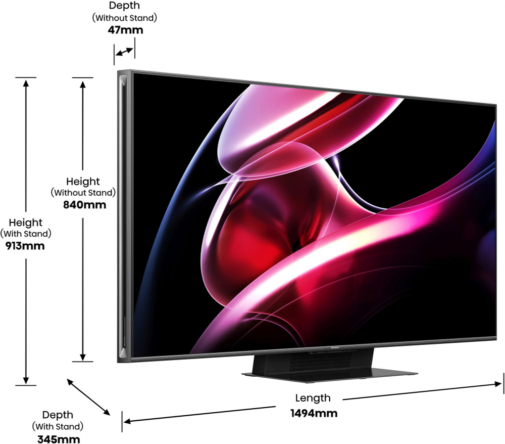 Телевизор LED Hisense 65" 65UXKQ темно-серый 4K Ultra HD 120Hz DVB-T DVB-T2 DVB-C DVB-S DVB-S2 USB WiFi Smart TV