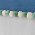 Штора из хлопка с помпонами серо-синего цвета из коллекции essential, 150х290 см