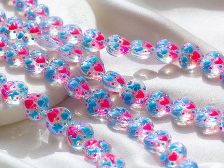 Бусина "Сердце" 12мм, стекло (1шт)