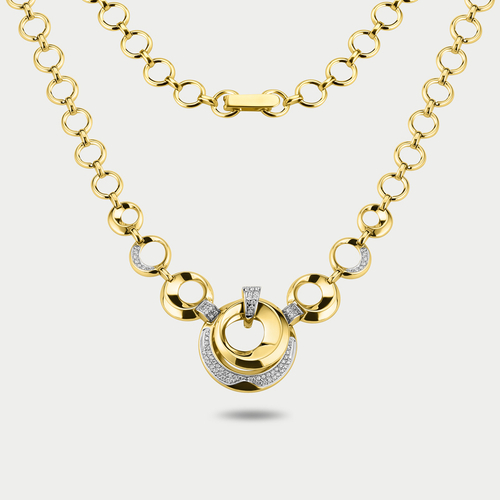 Колье золотое 585 пробы с фианитами