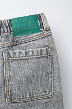 ZARA ДЖИНСЫ BAGGY RELAXED ACID, СЕРЫЙ