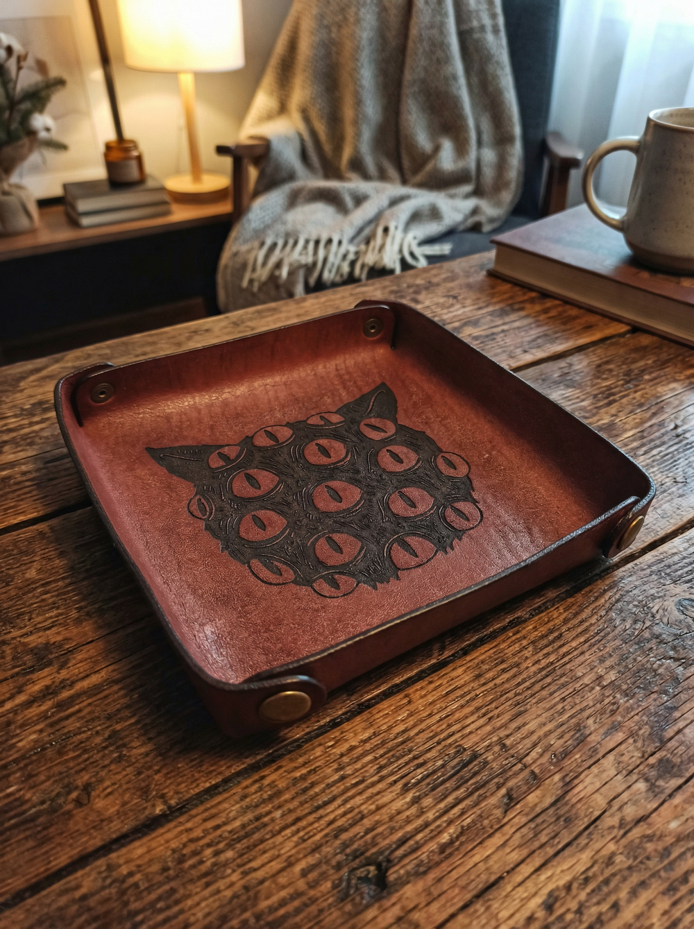 Кожаный дайстрей, миска для кубов.