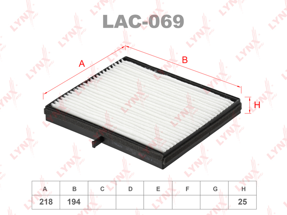 LAC-069   LYNX    LAC- 006 Фильтр салонный