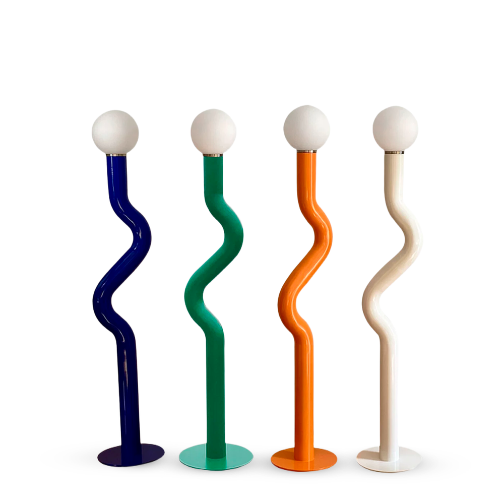 Floor design lamp Straw Zigzag by Julie Lansom