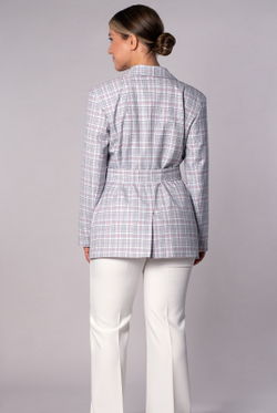 Жакет женский 4321АП, клетка белая #406БКл044321АП