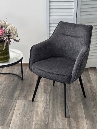 Стул RENLY 180 град. поворот. Brego-16 Темно-серый, ткань / Черный