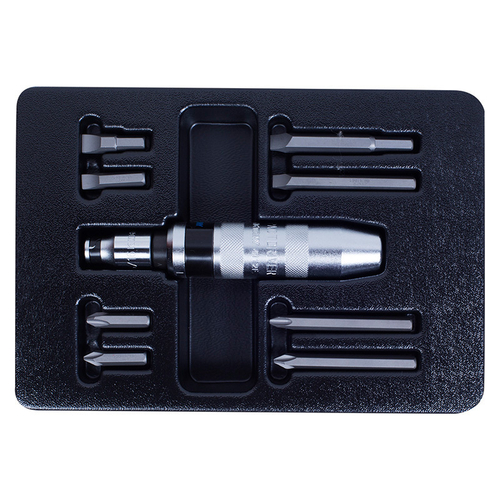 KING TONY (9-4128FR) Набор отвертка ударная 5/16" с принадлежностями, ложемент, 10 предметов