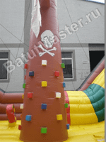 Большой надувной батут-горка "Фрегат"